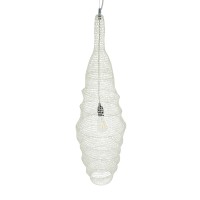 GLOBOSTAR® KENTUCKY 01907 Vintage Κρεμαστό Φωτιστικό Οροφής με Ντουί 1 x E27 AC 220-240V IP20 - Λευκό - Μ30 x Π30 x Y105cm