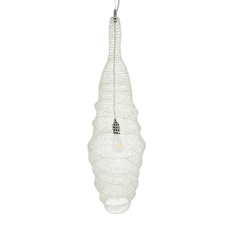 GLOBOSTAR® KENTUCKY 01907 Vintage Κρεμαστό Φωτιστικό Οροφής με Ντουί 1 x E27 AC 220-240V IP20 - Λευκό - Μ30 x Π30 x Y105cm