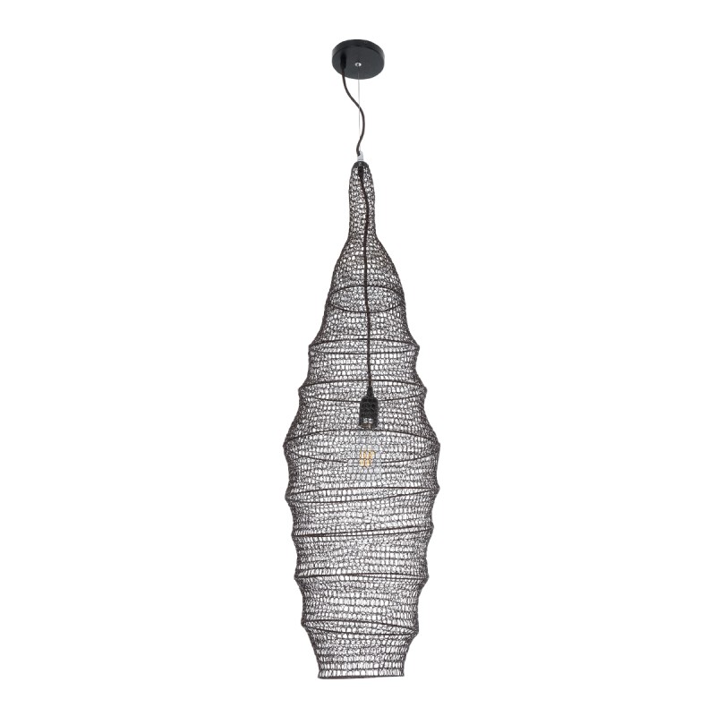 GLOBOSTAR® KENTUCKY 01908 Vintage Κρεμαστό Φωτιστικό Οροφής με Ντουί 1 x E27 AC 220-240V IP20 - Καφέ - Μ30 x Π30 x Y105cm
