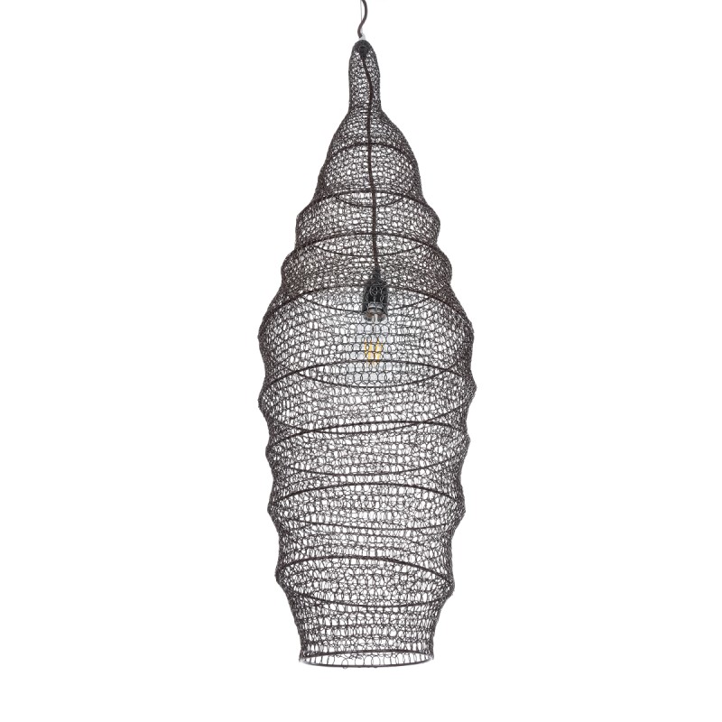GLOBOSTAR® KENTUCKY 01908 Vintage Κρεμαστό Φωτιστικό Οροφής με Ντουί 1 x E27 AC 220-240V IP20 - Καφέ - Μ30 x Π30 x Y105cm