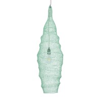 GLOBOSTAR® KENTUCKY 01909 Vintage Κρεμαστό Φωτιστικό Οροφής με Ντουί 1 x E27 AC 220-240V IP20 - Τιρκουάζ - Μ30 x Π30 x Y105cm