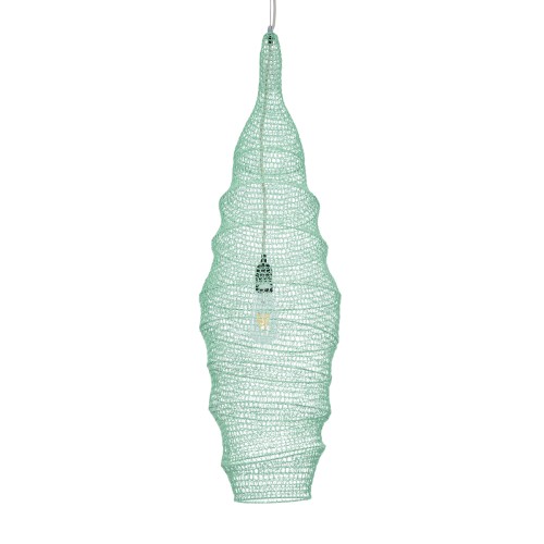 GLOBOSTAR® KENTUCKY 01909 Vintage Κρεμαστό Φωτιστικό Οροφής με Ντουί 1 x E27 AC 220-240V IP20 - Τιρκουάζ - Μ30 x Π30 x Y105cm