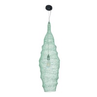 GLOBOSTAR® KENTUCKY 01909 Vintage Κρεμαστό Φωτιστικό Οροφής με Ντουί 1 x E27 AC 220-240V IP20 - Τιρκουάζ - Μ30 x Π30 x Y105cm