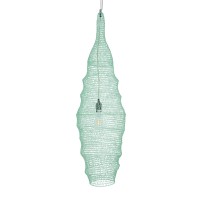GLOBOSTAR® KENTUCKY 01909 Vintage Κρεμαστό Φωτιστικό Οροφής με Ντουί 1 x E27 AC 220-240V IP20 - Τιρκουάζ - Μ30 x Π30 x Y105cm