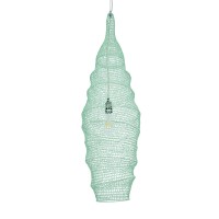 GLOBOSTAR® KENTUCKY 01909 Vintage Κρεμαστό Φωτιστικό Οροφής με Ντουί 1 x E27 AC 220-240V IP20 - Τιρκουάζ - Μ30 x Π30 x Y105cm