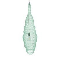 GLOBOSTAR® KENTUCKY 01909 Vintage Κρεμαστό Φωτιστικό Οροφής με Ντουί 1 x E27 AC 220-240V IP20 - Τιρκουάζ - Μ30 x Π30 x Y105cm