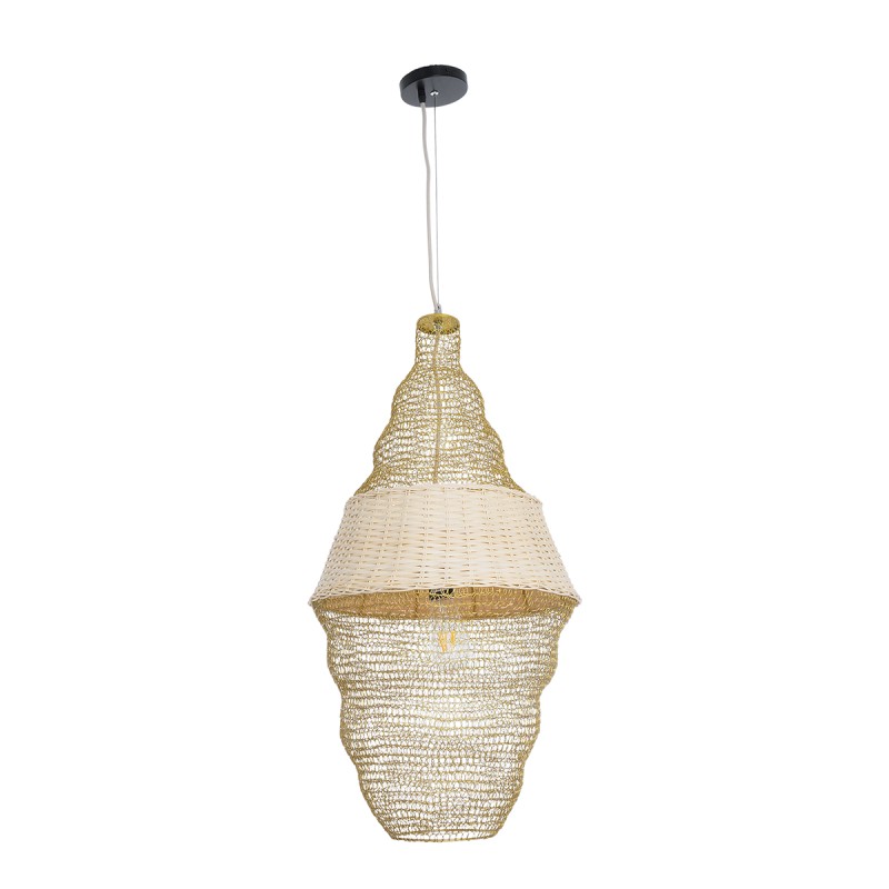 GLOBOSTAR® KENTUCKY 01910 Vintage Κρεμαστό Φωτιστικό Οροφής με Ντουί 1 x E27 AC 220-240V IP20 - Μπεζ - Μ40 x Π40 x Υ80cm