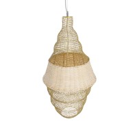 GLOBOSTAR® KENTUCKY 01910 Vintage Κρεμαστό Φωτιστικό Οροφής με Ντουί 1 x E27 AC 220-240V IP20 - Μπεζ - Μ40 x Π40 x Υ80cm