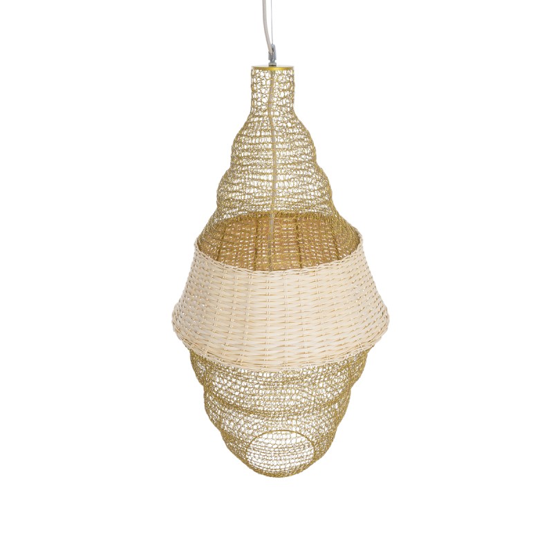 GLOBOSTAR® KENTUCKY 01910 Vintage Κρεμαστό Φωτιστικό Οροφής με Ντουί 1 x E27 AC 220-240V IP20 - Μπεζ - Μ40 x Π40 x Υ80cm