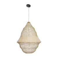 GLOBOSTAR® KENTUCKY 01911 Vintage Κρεμαστό Φωτιστικό Οροφής με Ντουί 1 x E27 AC 220-240V IP20 - Μπεζ - Μ60 x Π60 x Υ80cm