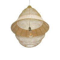 GLOBOSTAR® KENTUCKY 01911 Vintage Κρεμαστό Φωτιστικό Οροφής με Ντουί 1 x E27 AC 220-240V IP20 - Μπεζ - Μ60 x Π60 x Υ80cm