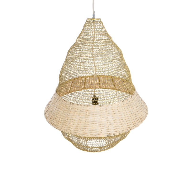 GLOBOSTAR® KENTUCKY 01911 Vintage Κρεμαστό Φωτιστικό Οροφής με Ντουί 1 x E27 AC 220-240V IP20 - Μπεζ - Μ60 x Π60 x Υ80cm