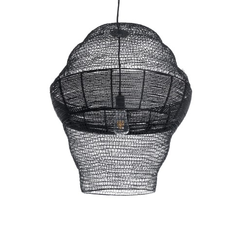 GLOBOSTAR® KENTUCKY 01912 Vintage Κρεμαστό Φωτιστικό Οροφής με Ντουί 1 x E27 AC 220-240V IP20 - Μαύρο - Μ60 x Π60 x Υ70cm