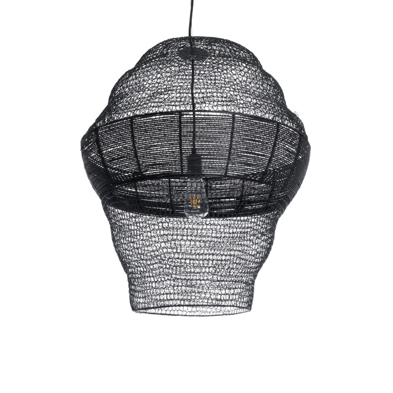 GLOBOSTAR® KENTUCKY 01912 Vintage Κρεμαστό Φωτιστικό Οροφής με Ντουί 1 x E27 AC 220-240V IP20 - Μαύρο - Μ60 x Π60 x Υ70cm