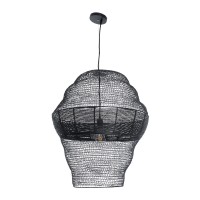 GLOBOSTAR® KENTUCKY 01912 Vintage Κρεμαστό Φωτιστικό Οροφής με Ντουί 1 x E27 AC 220-240V IP20 - Μαύρο - Μ60 x Π60 x Υ70cm