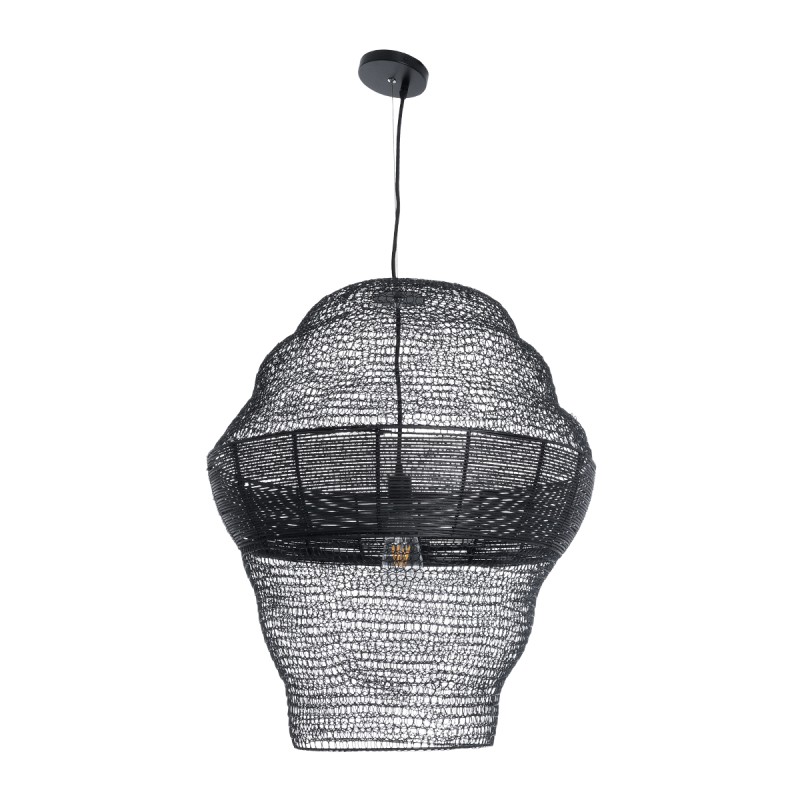 GLOBOSTAR® KENTUCKY 01912 Vintage Κρεμαστό Φωτιστικό Οροφής με Ντουί 1 x E27 AC 220-240V IP20 - Μαύρο - Μ60 x Π60 x Υ70cm