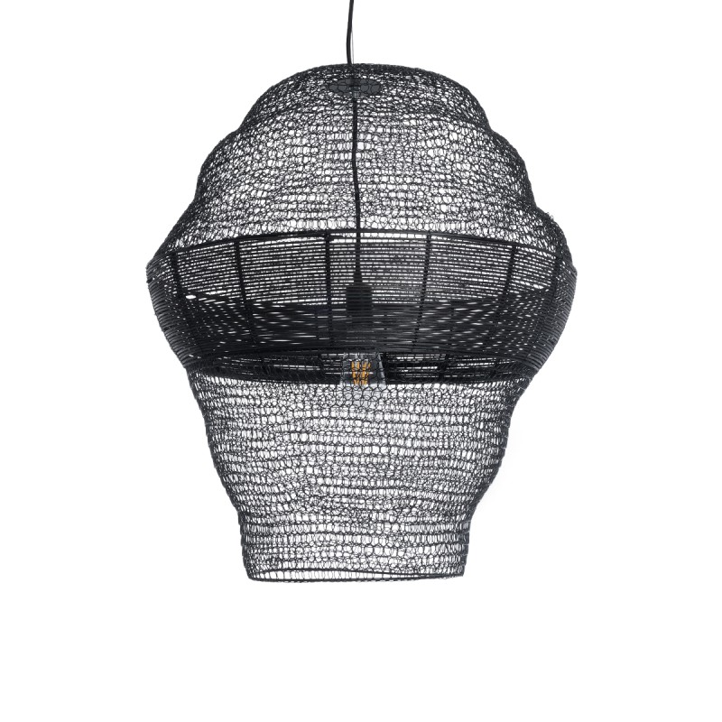 GLOBOSTAR® KENTUCKY 01912 Vintage Κρεμαστό Φωτιστικό Οροφής με Ντουί 1 x E27 AC 220-240V IP20 - Μαύρο - Μ60 x Π60 x Υ70cm