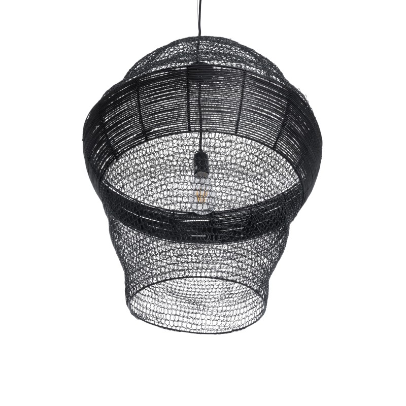 GLOBOSTAR® KENTUCKY 01912 Vintage Κρεμαστό Φωτιστικό Οροφής με Ντουί 1 x E27 AC 220-240V IP20 - Μαύρο - Μ60 x Π60 x Υ70cm