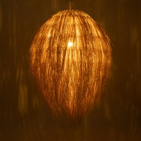 GLOBOSTAR® ARCHIPELAGO 01913 Boho Κρεμαστό Φωτιστικό Οροφής με Ντουί 1 x E27 AC 220-240V IP20 - Μπεζ - Μ80 x Π80 x Υ100cm