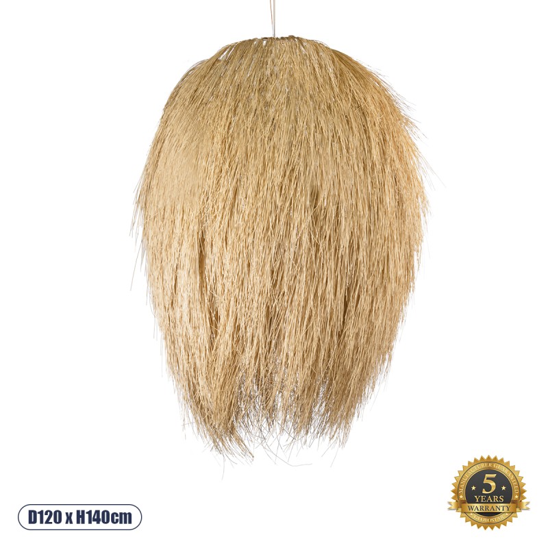 GLOBOSTAR® ARCHIPELAGO 01914 Boho Κρεμαστό Φωτιστικό Οροφής με Ντουί 1 x E27 AC 220-240V IP20 - Μπεζ - Μ120 x Π120 x Υ140cm