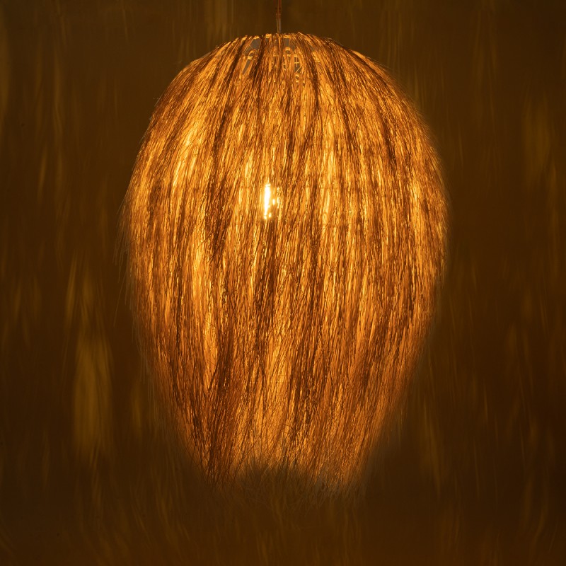 GLOBOSTAR® ARCHIPELAGO 01914 Boho Κρεμαστό Φωτιστικό Οροφής με Ντουί 1 x E27 AC 220-240V IP20 - Μπεζ - Μ120 x Π120 x Υ140cm