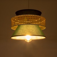 GLOBOSTAR® SAIGE 01915 Boho Κρεμαστό Φωτιστικό Οροφής με Ντουί 1 x E27 AC 220-240V IP20 - Πολύχρωμο - Μ30 x Π30 x Υ22cm