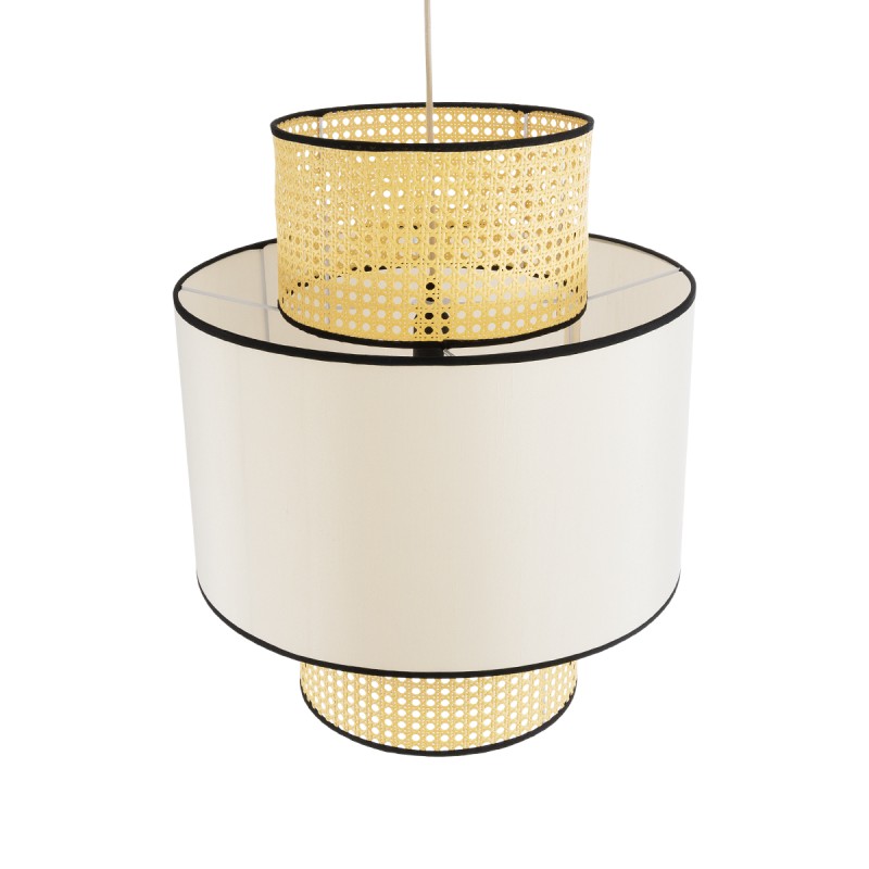 GLOBOSTAR® SAIGE 01917 Boho Κρεμαστό Φωτιστικό Οροφής με Ντουί 1 x E27 AC 220-240V IP20 - Μπεζ & Μαύρο - Μ50 x Π50 x Υ60cm