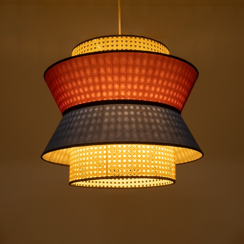 GLOBOSTAR® SAIGE 01919 Boho Κρεμαστό Φωτιστικό Οροφής με Ντουί 1 x E27 AC 220-240V IP20 - Πολύχρωμο - Μ50 x Π50 x Υ43cm
