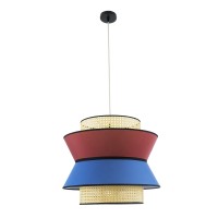 GLOBOSTAR® SAIGE 01919 Boho Κρεμαστό Φωτιστικό Οροφής με Ντουί 1 x E27 AC 220-240V IP20 - Πολύχρωμο - Μ50 x Π50 x Υ43cm