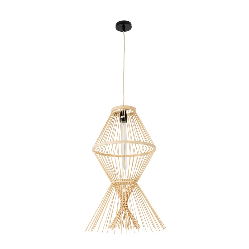 GLOBOSTAR® YOSHI 01928 Boho Κρεμαστό Φωτιστικό Οροφής με Ντουί 1 x E27 AC 220-240V IP20 - Μπεζ - Μ35 x Π35 x Υ60cm