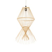 GLOBOSTAR® YOSHI 01928 Boho Κρεμαστό Φωτιστικό Οροφής με Ντουί 1 x E27 AC 220-240V IP20 - Μπεζ - Μ35 x Π35 x Υ60cm