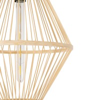 GLOBOSTAR® YOSHI 01928 Boho Κρεμαστό Φωτιστικό Οροφής με Ντουί 1 x E27 AC 220-240V IP20 - Μπεζ - Μ35 x Π35 x Υ60cm