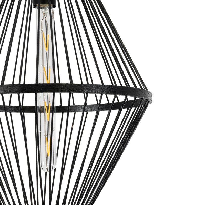 GLOBOSTAR® YOSHI 01929 Boho Κρεμαστό Φωτιστικό Οροφής με Ντουί 1 x E27 AC 220-240V IP20 - Μαύρο - Μ35 x Π35 x Υ60cm