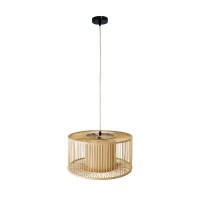 GLOBOSTAR® HIBISCUS 01935 Boho Κρεμαστό Φωτιστικό Οροφής με Ντουί 1 x E27 AC 220-240V IP20 - Μπεζ - Μ40 x Π40 x Υ20cm