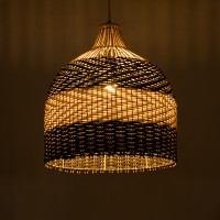 GLOBOSTAR® BARBADOS 01944 Boho Κρεμαστό Φωτιστικό Οροφής με Ντουί 1 x E27 AC 220-240V IP20 - Μπεζ & Λαδί - Μ40 x Π40 x Υ45cm