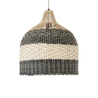 GLOBOSTAR® BARBADOS 01944 Boho Κρεμαστό Φωτιστικό Οροφής με Ντουί 1 x E27 AC 220-240V IP20 - Μπεζ & Λαδί - Μ40 x Π40 x Υ45cm