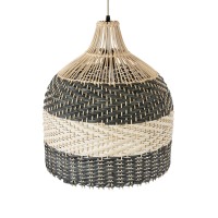 GLOBOSTAR® BARBADOS 01944 Boho Κρεμαστό Φωτιστικό Οροφής με Ντουί 1 x E27 AC 220-240V IP20 - Μπεζ & Λαδί - Μ40 x Π40 x Υ45cm