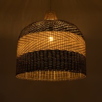 GLOBOSTAR® BARBADOS 01945 Boho Κρεμαστό Φωτιστικό Οροφής με Ντουί 1 x E27 AC 220-240V IP20 - Μπεζ & Λαδί - Μ60 x Π60 x Υ60cm