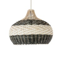 GLOBOSTAR® BARBADOS 01946 Boho Κρεμαστό Φωτιστικό Οροφής με Ντουί 1 x E27 AC 220-240V IP20 - Μπεζ & Λαδί - Μ40 x Π40 x Υ34cm