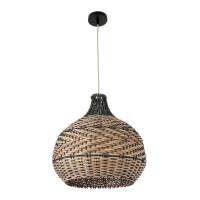 GLOBOSTAR® SEYCHELLES 01948 Boho Κρεμαστό Φωτιστικό Οροφής με Ντουί 1 x E27 AC 220-240V IP20 - Καφέ & Λαδί - Μ40 x Π40 x Υ40cm
