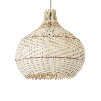 GLOBOSTAR® SANTACRUZ 01950 Boho Κρεμαστό Φωτιστικό Οροφής με Ντουί 1 x E27 AC 220-240V IP20 - Μπεζ & Καφέ - Μ40 x Π40 x Υ40cm
