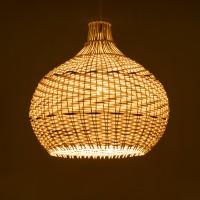 GLOBOSTAR® SANTACRUZ 01950 Boho Κρεμαστό Φωτιστικό Οροφής με Ντουί 1 x E27 AC 220-240V IP20 - Μπεζ & Καφέ - Μ40 x Π40 x Υ40cm