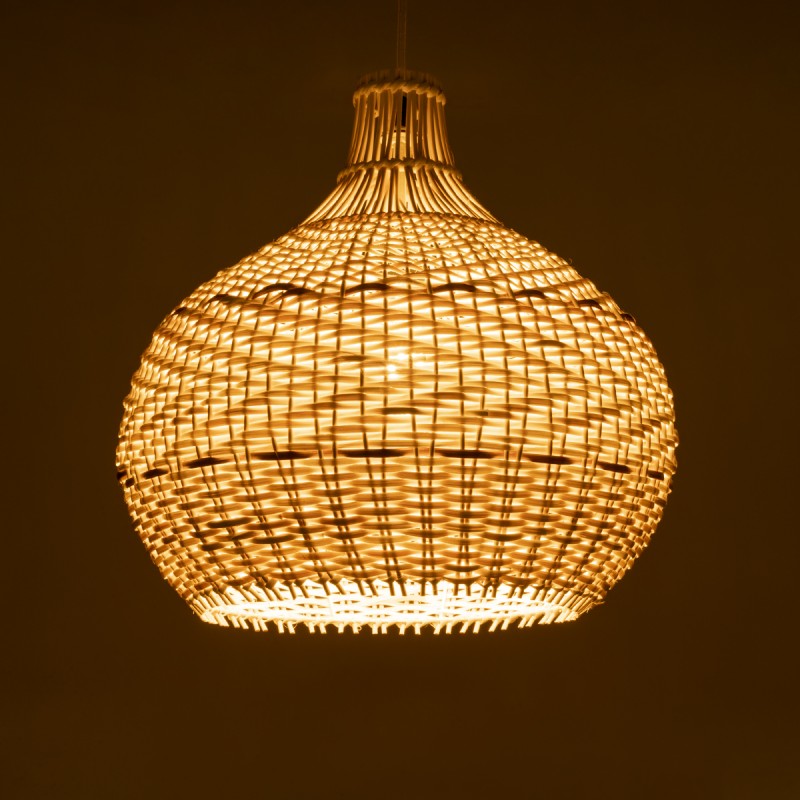 GLOBOSTAR® SANTACRUZ 01950 Boho Κρεμαστό Φωτιστικό Οροφής με Ντουί 1 x E27 AC 220-240V IP20 - Μπεζ & Καφέ - Μ40 x Π40 x Υ40cm