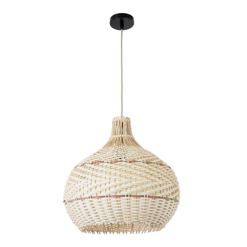 GLOBOSTAR® SANTACRUZ 01950 Boho Κρεμαστό Φωτιστικό Οροφής με Ντουί 1 x E27 AC 220-240V IP20 - Μπεζ & Καφέ - Μ40 x Π40 x Υ40cm