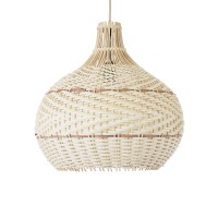 GLOBOSTAR® SANTACRUZ 01950 Boho Κρεμαστό Φωτιστικό Οροφής με Ντουί 1 x E27 AC 220-240V IP20 - Μπεζ & Καφέ - Μ40 x Π40 x Υ40cm