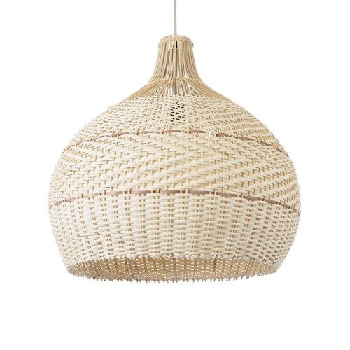 GLOBOSTAR® SANTACRUZ 01951 Boho Κρεμαστό Φωτιστικό Οροφής με Ντουί 1 x E27 AC 220-240V IP20 - Μπεζ & Καφέ - Μ60 x Π60 x Υ60cm