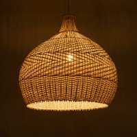 GLOBOSTAR® SANTACRUZ 01951 Boho Κρεμαστό Φωτιστικό Οροφής με Ντουί 1 x E27 AC 220-240V IP20 - Μπεζ & Καφέ - Μ60 x Π60 x Υ60cm