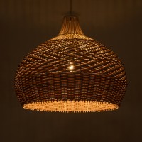 GLOBOSTAR® PANAMA 01953 Boho Κρεμαστό Φωτιστικό Οροφής με Ντουί 1 x E27 AC 220-240V IP20 - Μπεζ & Καφέ - Μ60 x Π60 x Υ60cm