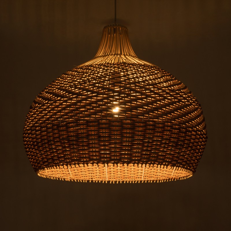 GLOBOSTAR® PANAMA 01953 Boho Κρεμαστό Φωτιστικό Οροφής με Ντουί 1 x E27 AC 220-240V IP20 - Μπεζ & Καφέ - Μ60 x Π60 x Υ60cm