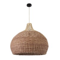 GLOBOSTAR® PANAMA 01953 Boho Κρεμαστό Φωτιστικό Οροφής με Ντουί 1 x E27 AC 220-240V IP20 - Μπεζ & Καφέ - Μ60 x Π60 x Υ60cm